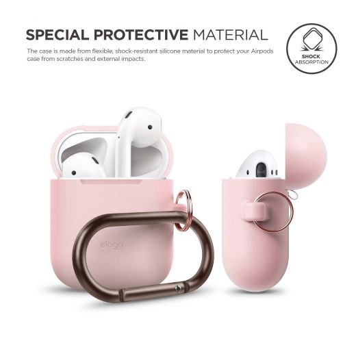 Чехол Elago Hang Lovely Pink з карабином для Apple AirPods