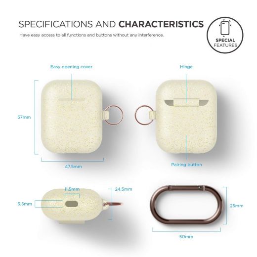 Чохол Elago Hang Nightglow Gold Pearl з карабіном для Apple AirPods