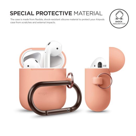 Чехол Elago Hang Peach з карабином для Apple AirPods