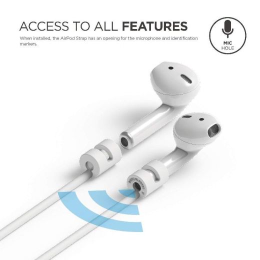 Утримувач Elago Strap White для Apple AirPods