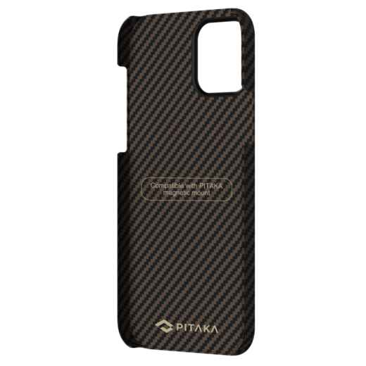 Чехол Pitaka MagEZ Black | Gold Twill для iPhone 12 | 12 Pro