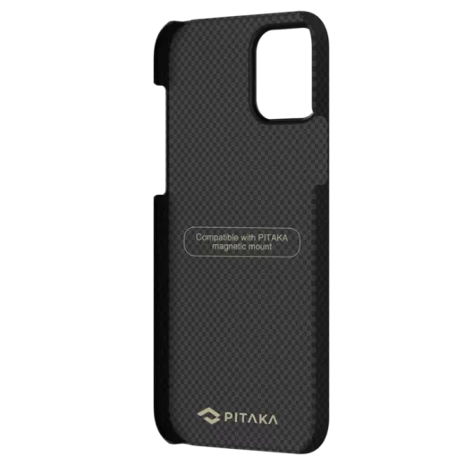 Карбоновый чехол Pitaka MagEZ Case 2 Black/Grey (Plain) для iPhone 13 mini