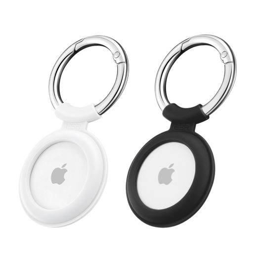 Підвіска ESR Cloud Silicone AirTag 2021 Keychain Case Black/White (2-Pack)