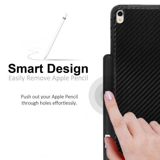 Чохол Khomo Dual Case Cover with Pencil Holder Carbon Fiber для iPad Pro 10.5"/Air 3 (2019)