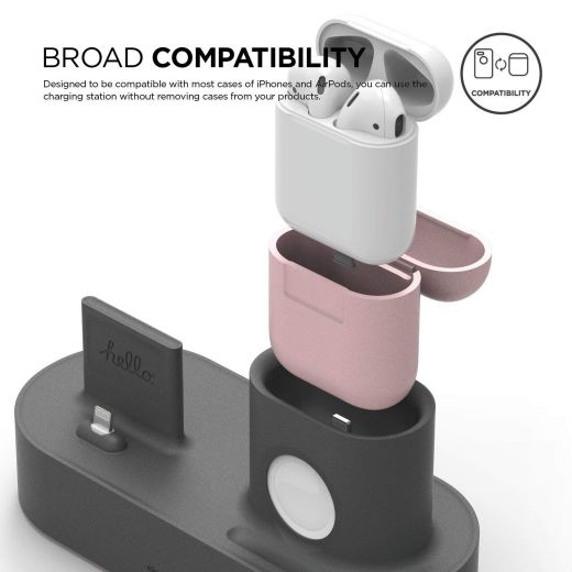 Док-станція Elago Charging Hub Dark Grey для iPhone/Apple Watch/AirPods