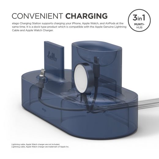 Док-станция Elago Charging Hub Jean Indigo для iPhone/Apple Watch/AirPods