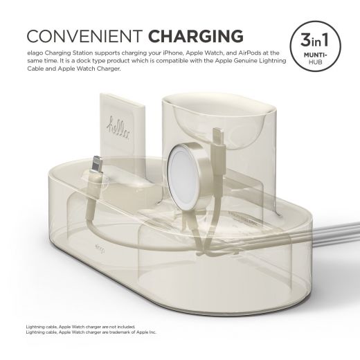 Док-станция Elago Charging Hub Classic White для iPhone/Apple Watch/AirPods