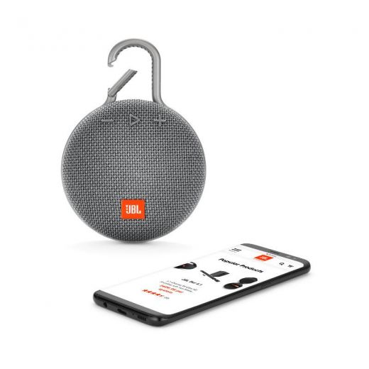Портативная колонка JBL Clip 3 Stone Gray (JBLCLIP3GRY)