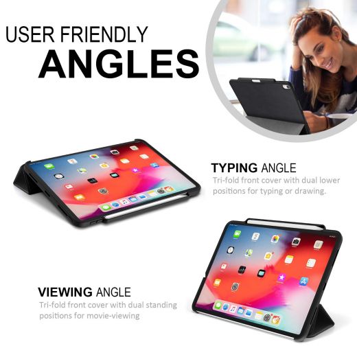 Чохол Khomo Dual Case Cover with Pencil Holder Carbon Fiber для Apple iPad Pro 12.9’ (2018)
