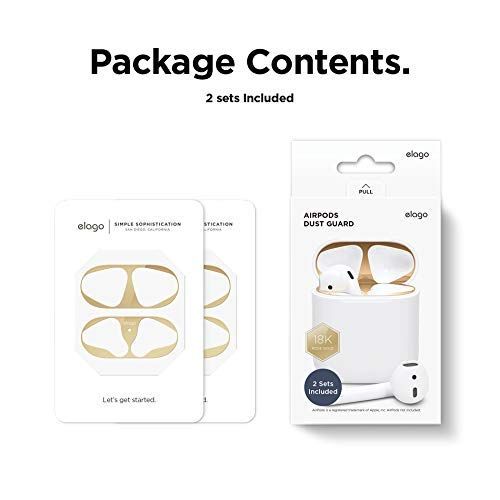 Защита от пыли Elago Dust Guard Gold 2pcs для AirPods