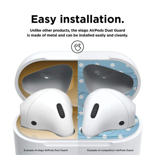 Защита от пыли Elago Dust Guard Gold 2pcs для AirPods