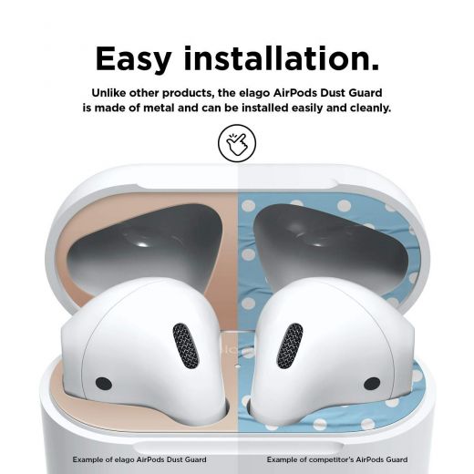 Защита от пыли Elago Dust Guard Matte Rose Gold 2pcs для AirPods