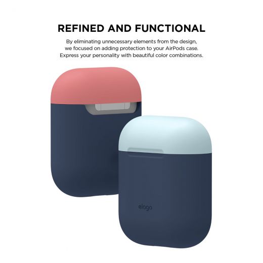 Чехол Elago Silicone Duo Case Jean Indigo/Pastel Blue/Italian Rose (EAPDO-JIN-PBLIR) для Airpods