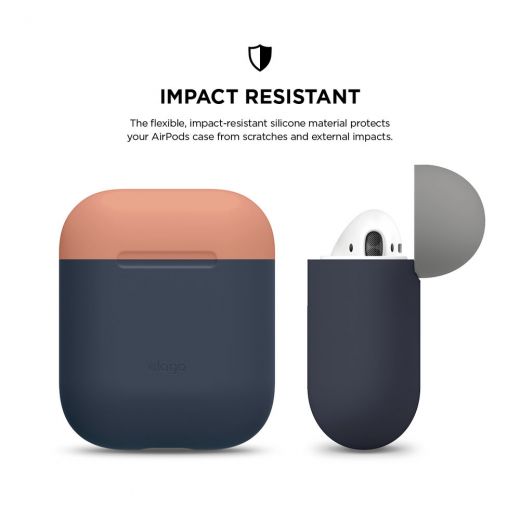 Чехол Elago Silicone Duo Case Jean Indigo/Peach/Medium Grey (EAPDO-JIN-PEMGY) для Airpods