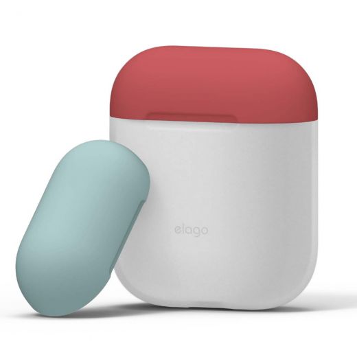 Чехол Elago Silicone Duo Case Nightglow Blue/Italian Rose/Coral Blue (EAPDO-LUBL-IROCBL) для Airpods