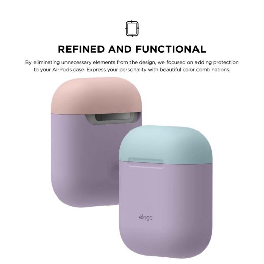 Чехол Elago Silicone Duo Case Lavender/Pastel Blue/Lovely Pink (EAPDO-LV-PBLPK) для Airpods