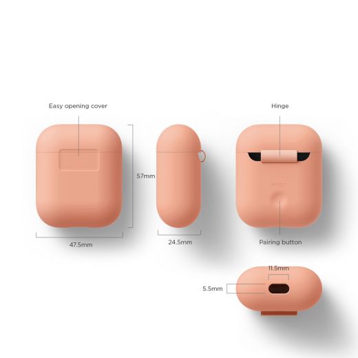 Чохол Elago Silicone Case Peach (EAPSC-PE) для Airpods