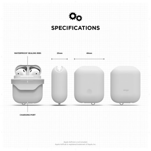 Чехол Elago Waterproof Case White (EAPWF-BA-WH) для Airpods