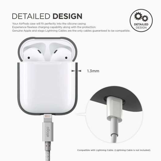 Чохол Elago Silicone Case Dark Grey (EAPSC-DGY) для Airpods