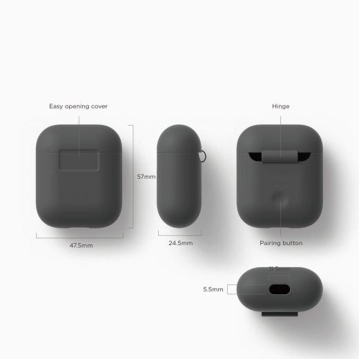 Чохол Elago Silicone Case Dark Grey (EAPSC-DGY) для Airpods