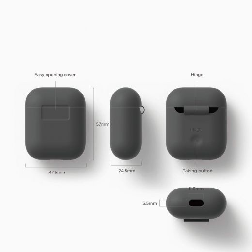 Чехол Elago Silicone Case Dark Grey (EAPSC-DGY) для Airpods