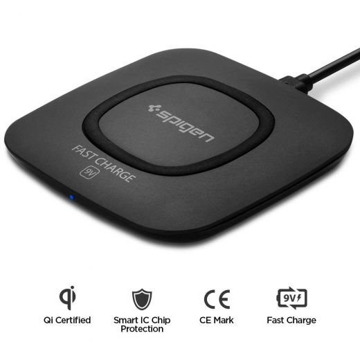 Беспроводная зарядка Spigen Essential® F301W Wireless Charger Black