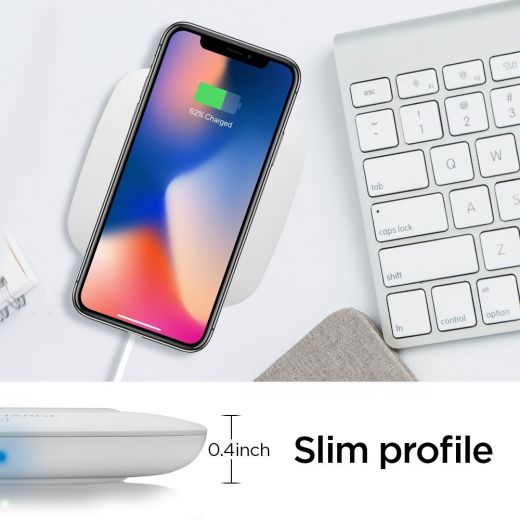 Беспроводная зарядка Spigen Essential® F301W Wireless Charger White