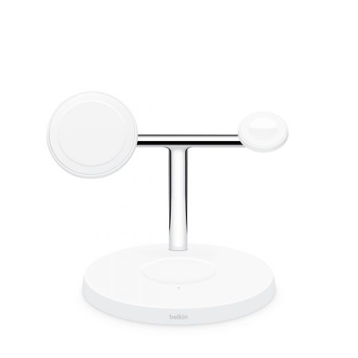 Бездротова зарядка Belkin 3-in-1 Wireless Charger Magsafe White (WIZ009VFWH)