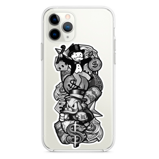 Прозрачный чехол Hustle Case Monopoly Black & White Clear для iPhone 12 Pro Max