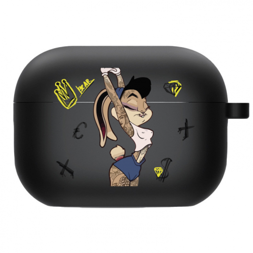 Силиконовый чехол Hustle Case Lola Bunny Black для AirPods Pro