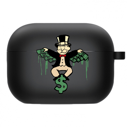Силіконовий чохол Hustle Case Monopoly Dollar Black для AirPods Pro
