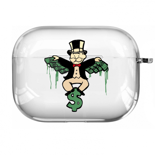 Прозорий силіконовий чохол Hustle Case Monopoly Dollar Clear для AirPods Pro