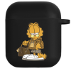 Силиконовый чехол Hustle Case Garfield Black для AirPods 1 | 2