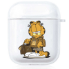 Прозрачный силиконовый чехол Hustle Case Garfield Clear для AirPods 1 | 2