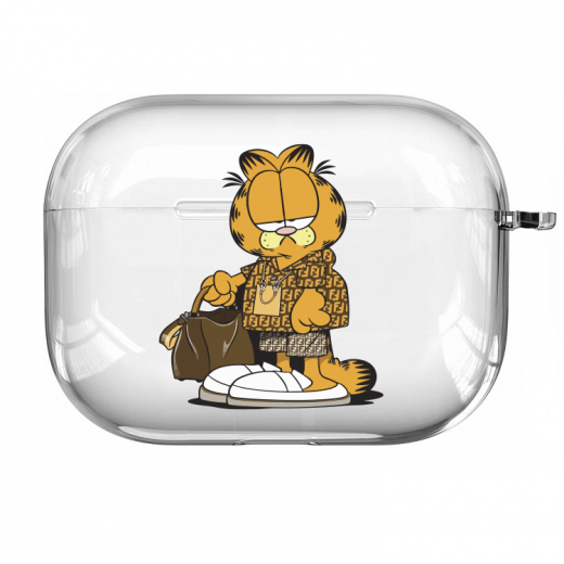 Прозрачный силиконовый чехол Hustle Case Garfield Clear для AirPods Pro