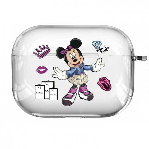 Прозрачный силиконовый чехол Hustle Case NEW Minnie Clear для AirPods Pro