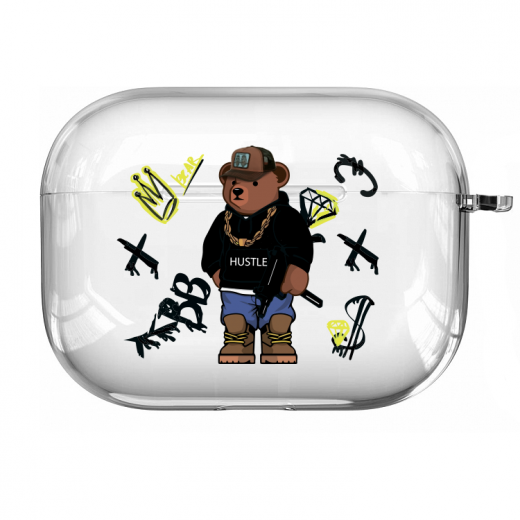 Прозрачный силиконовый чехол Hustle Case Bear Hustle Clear для AirPods Pro