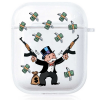 Прозорий силіконовий чохол Hustle Case Monopoly Kalash Clear для AirPods 1 | 2