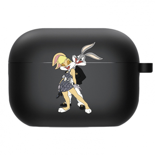 Силіконовий чохол Hustle Case Bunny Love Black для AirPods Pro