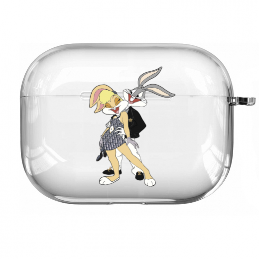 Прозрачный силиконовый чехол Hustle Case Bunny Love Clear для AirPods Pro