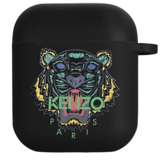 Силиконовый чехол Hustle Case Kenzo Black для AirPods 1 | 2