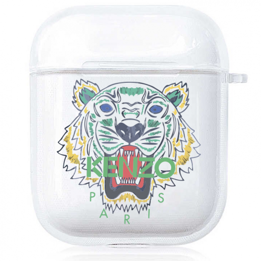 Прозорий силіконовий чохол Hustle Case Kenzo Clear для AirPods 1 | 2