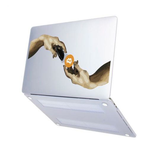 Чехол-накладка Hustle Case Hands Btc=Auto Matte Clear для MacBook Air 13" (M1 | 2020 | 2019 | 2018)