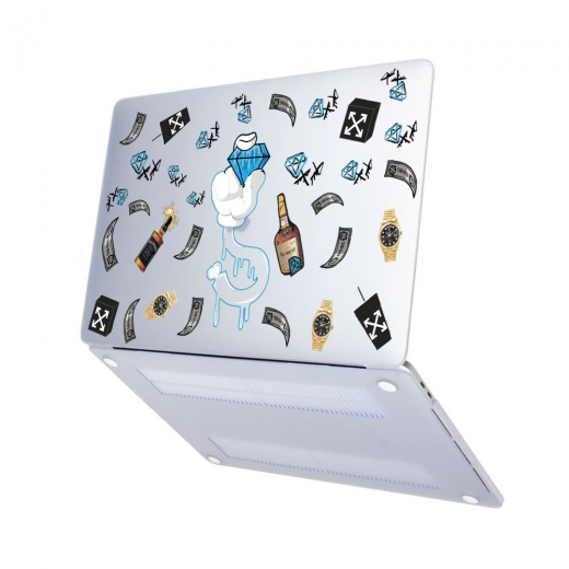 Чехол-накладка Hustle Case Diamond Matte Clear для MacBook Air 13" (M1 | 2020 | 2019 | 2018)