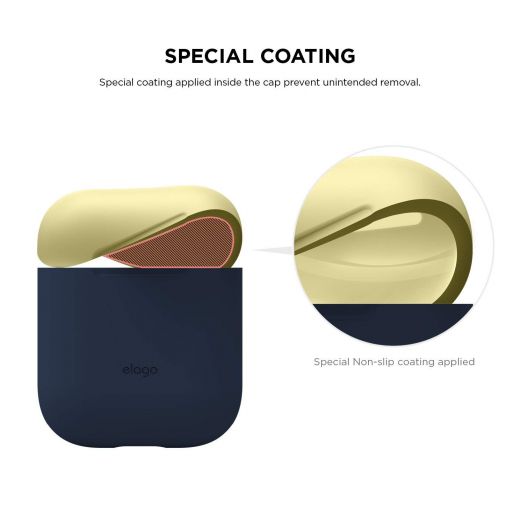 Чехол Elago Silicone Duo Case Jean Indigo/Classic White/Yellow (EAPDO-JIN-CWHYE) для Airpods