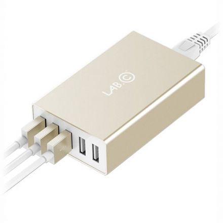 Сетевое зарядное устройство Lab.C X5 5 Port USB Wall Charger Champagne Gold (8A) (LABC-587-GD_KR)