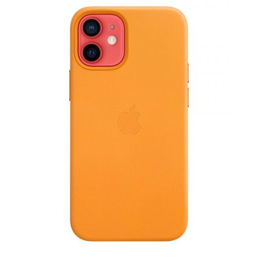 Оригинальный чехол Apple Leather Case with MagSafe California Poppy для iPhone 12 mini (MHK63)
