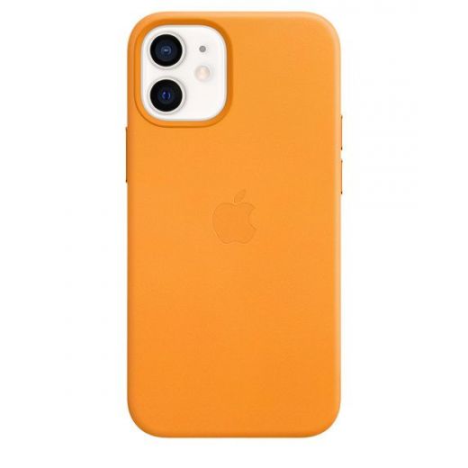 Оригинальный чехол Apple Leather Case with MagSafe California Poppy для iPhone 12 mini (MHK63)