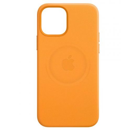 Оригинальный чехол Apple Leather Case with MagSafe California Poppy для iPhone 12 mini (MHK63)