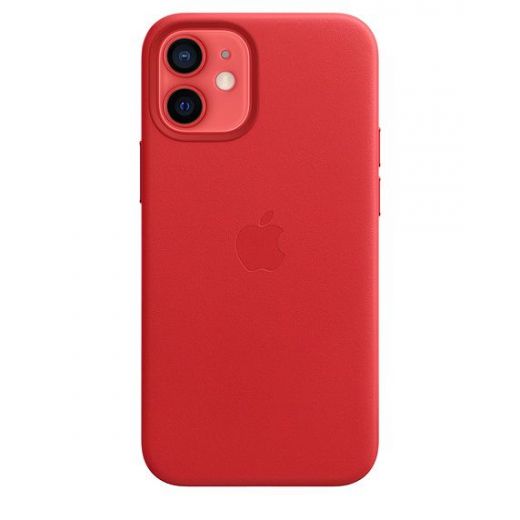 Оригинальный чехол Apple Leather Case with MagSafe (PRODUCT) Red для iPhone 12 mini (MHK73)